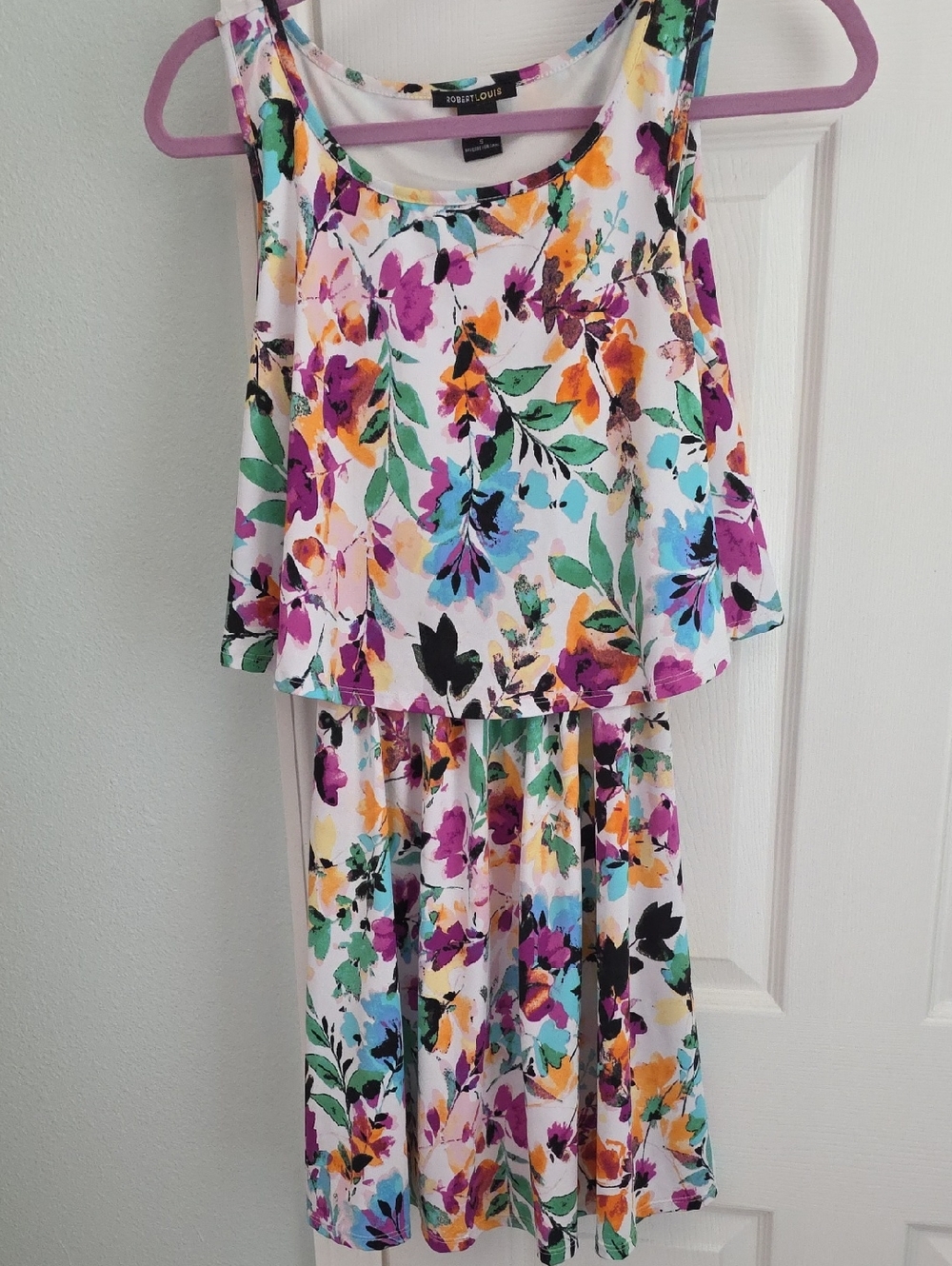 Robert Louis Multicolor Floral Crewneck Top - White Base